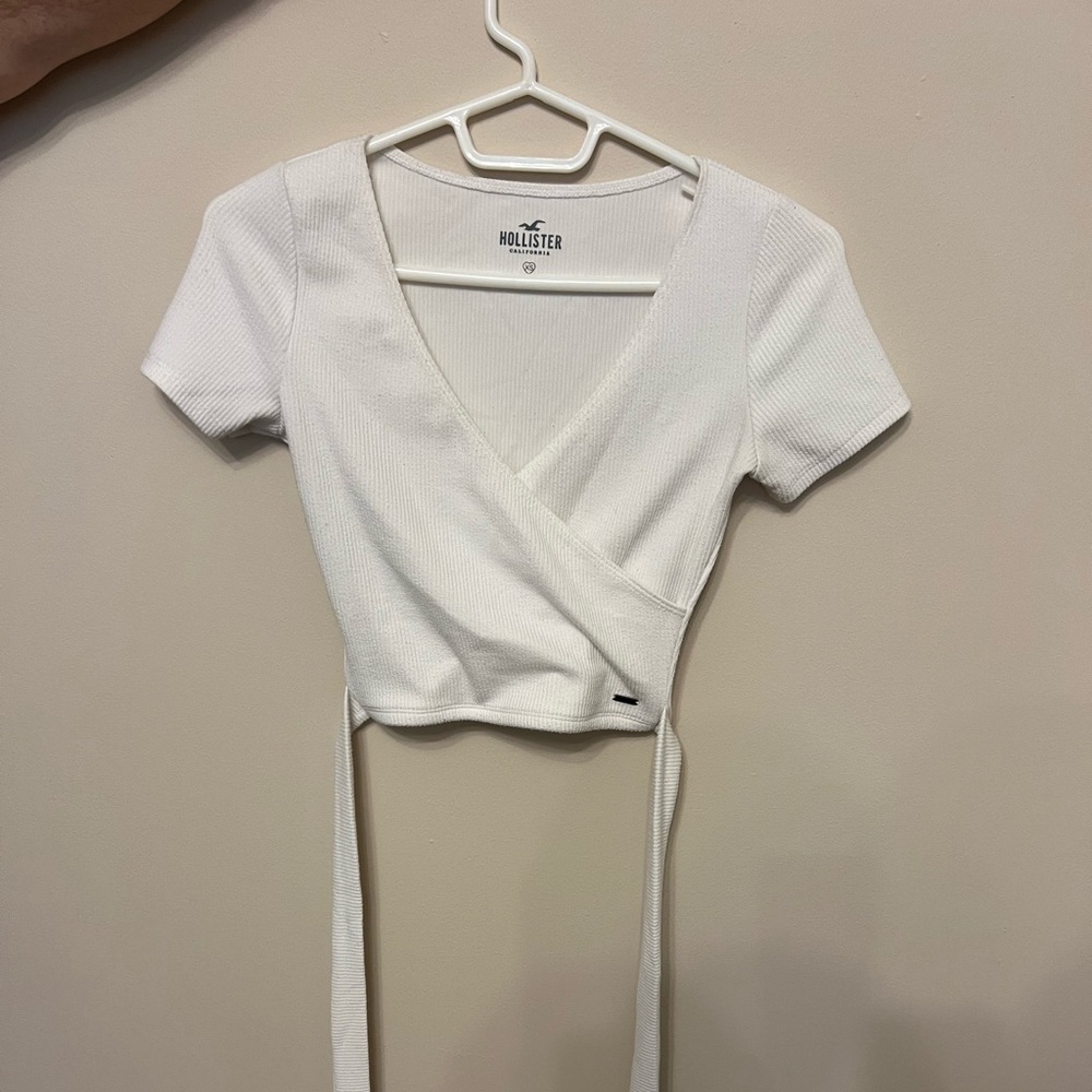 Hollister white wrap top